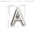 Detailed size parameters for the 38mm stainless steel letter A mirror pendant - Letter A / Mirror Silver