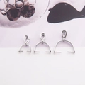 Three sizes of silver S925 sterling silver pinch bails for DIY jewelry pendants - Small / White Gold