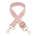 Adjustable crossbody bag strap with pink herringbone pattern and gold metal buckles - Light Pink