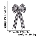 Grote zwart-wit geruite kerststrik versiering, 37 cm hoogte met gedetailleerde maten - Zwart-wit geruite strik