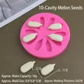 Macro detail of a 10-hole sunflower seed silicone mold for fondant and DIY resin cake decor - 10-Cavity Sunflower Seed Kernels Mold