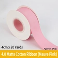 Matte cotton silk ribbon in dusty rose, 4cm wide for gift wrapping and flower bouquets - Matte Cotton Silk / 4.0cm Wide * 20 Yards / Dusty Rose