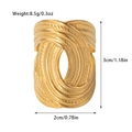 Detailed view of golden irregular hammered texture ring with size and weight dimensions - Crisscross Woven Texture