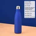 Gourde à café isotherme bleu foncé en acier inoxydable avec bouchon argenté, 500 ml - Bleu Klein (500ml) Mince