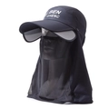 Cappello da sole blu navy ad asciugatura rapida con maschera in rete e paracollo - Regolabile / Blu navy