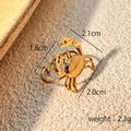 Creative gold crab shaped stainless steel ring with adjustable band and textured detail - Gold (JZ-YS460)