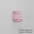 Detail of pink transparent 18mm resin ice cube prop weighing 5g with glossy finish - Transparent Pink
