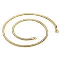 Flat lay of a flexible gold snake chain necklace made of stainless steel with lobster clasp - 4mm Width (KN203534-Z)