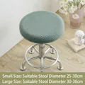 Elastic green waffle pattern round stool cover fits 25-36cm seats for home protection - Matcha Green