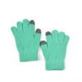 Winter thermal mint green knitted gloves for kids with touchscreen fingertips for outdoor - Kids Touchscreen Gloves / Green