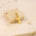Elegant gold letter T pendant in minimalist stainless steel for personalized necklace - Letter-T / Gold