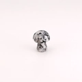 Polished grey stone mushroom figurine with black spots for DIY jewelry crafts - Granite / 15*20mm
