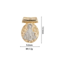 Jungfrau Maria Anhänger in Gold und Silber 13,5mm minimalistisches DIY Schmuckzubehör - DZ1134-Oval Zweifarbig Jungfrau Maria