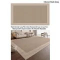 Modern brownish gray loop pile area rug for living room with dirt-resistant texture - Loop Pile Cotton Fabric - Brown Rock Gray / 80cm X 160cm [upgraded Five-proof Fabric]