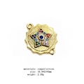 Golden sunburst connector with micro-pave zircons and colorful stones for DIY jewelry - Star Disc Connector