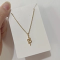 Dettaglio di una collana con ciondolo a serpente dorato e catena sottile su carta bianca - Stile Texturizzato Oro (DN061)