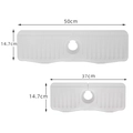 Silicone faucet splash guards in light grey, sizes 50x14.7cm and 37x14.7cm models - White