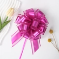 Detail of rose red organza pull bow with metallic center for gift wrapping decoration - Rose Red