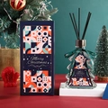 Christmas tree shaped reed diffuser set in festive gift box with fiber sticks - Blue Box-White Bottle / Freesia