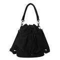 Secchiello versatile in tessuto Oxford nero con coulisse e tracolla regolabile - Nero