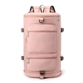 Pink waterproof nylon sports gym bag with dry wet separation for travel and fitness - Pink