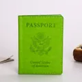 Custodia per passaporto USA verde brillante in similpelle con stemma degli Stati Uniti - Verde