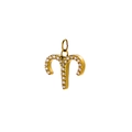 Gold Aries zodiac pendant necklace featuring sparkling cubic zirconia on a white background - Aries