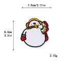 Écusson brodé bonhomme de neige Noël 7,9x8,4cm avec gants rouges et bonnet jaune pour DIY - 7.9x8.4cm / 11134-Gros patch bonhomme de neige