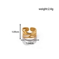 Minimalistischer goldener offener Ring mit Kreuzlagen-Design und Maßangaben in der Ansicht - Mehrlagiges Kreuz / Gold