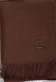 Dark brown cashmere scarf with fringe details and classic soft woven texture - Coffee / 68x200cm