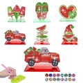 DIY Diamantmalerei-Set mit Acryl-Sommer-Wassermelonen-Gnome und Harz-Strasssteinen Zubehör - Wassermelone Sommer Set (Stil x)