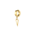 Golden stainless steel huggie earring featuring a geometric triangle drop pendant - Triangle / Gold