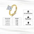 Detailed macro view showing the S925 hallmark and high-quality 8A square cubic zirconia - 4-Prong Square LZR39-Gold-1ct