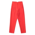 Pantaloni eleganti rossi a vita alta da donna con tasche laterali e gamba dritta - XS / Pantaloni e gonne / arancio-rosso