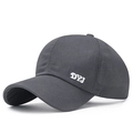 Classic dark grey ponytail baseball cap for women with white DYJ embroidery detail - Gray