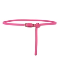 Sottile cintura rosa in pelle PU da donna con elegante fibbia a D in metallo lucido - Rosa Rosso