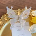 Iridescent white acrylic butterfly hair claw clip with cutout design on gold tray - Iridescent Mermaid