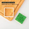 Tagliabiscotti 6x6cm con motivo Oh My Deer per decorazioni di pasticceria natalizia - Tagliapasta Quadrato / 6x6cm