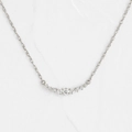 Elegante collana a forma di sorriso argentata con nove pietre di zircone brillanti - Oro Bianco