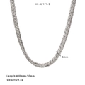 6mm silver snake bone chain necklace in 316 stainless steel with 400mm+50mm length - Silver (HF-X2171-S)