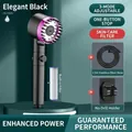 Matte black pressurized shower head with three settings, filter, and 1.5m hose kit - 1.5m Hose + Bracket Set / Elegant Black
