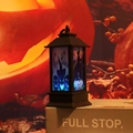 Blue LED Halloween lantern with witch and pumpkin graphics for spooky table decoration - Pumpkin Pattern Lantern