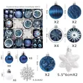 40pcs set of diamond blue and white Christmas ornaments with matte and glitter finishes - MJXK-12 Diamond Blue And White Snowflake