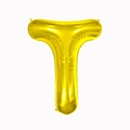 Golden foil balloon in the shape of letter T for birthday and wedding party decorations - 16-inch Gold Slim Letter Aluminum Foil Balloon (t)