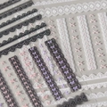 Autocollants à ongles en dentelle blanche et noire avec nœuds en relief pour nail art - to3494 Noeud en Dentelle Noir et Blanc