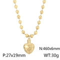 Gold stainless steel heart locket pendant necklace with dimensions 27x19mm and 460mm chain - B-Style Gold Necklace