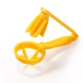 Yellow plastic handheld fruit slicer tool for uniform tomato and grape slicing - Yellow