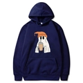 Sweat à capuche Halloween bleu marine avec fantôme de dessin animé pour hommes et femmes - S / Bleu marine