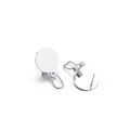 Polished silver stainless steel round plate ear clip bases with needle for jewelry DIY - Smooth Disc Style (F2258) / 15mm (10 Pieces Pack) / Silver