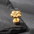 Golden flower-shaped stainless steel stud earring with 1.01cm diameter measurement - Retro Flower Shape Style (S236)